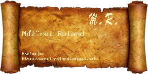 Mérei Roland névjegykártya