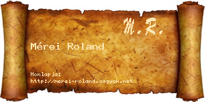 Mérei Roland névjegykártya